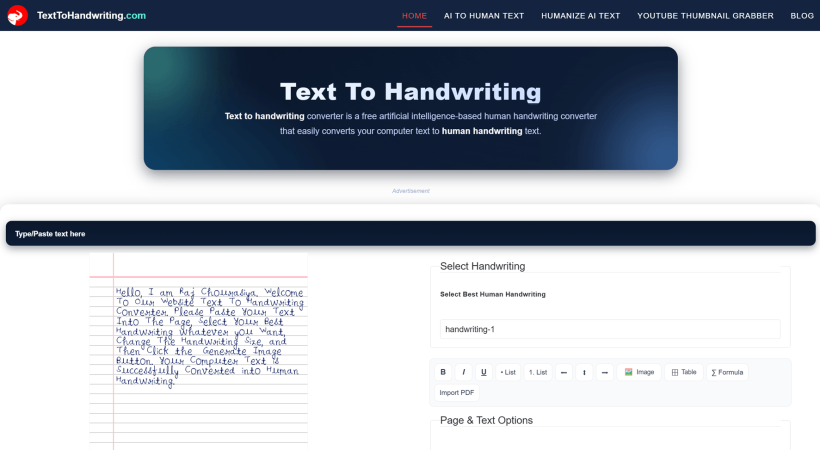 texttohandwriting.com, DA 37, Age 5+ Year