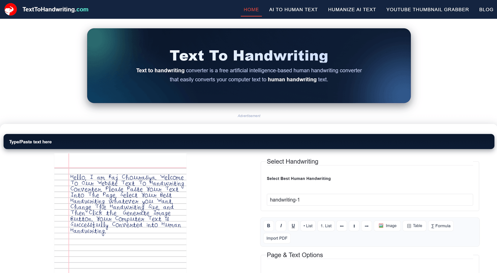 texttohandwriting.com, DA 37, Age 5+ Year